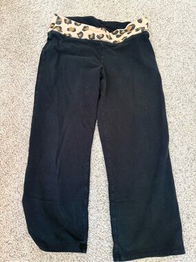 Victoria's Secret PINK Leggings Cropped Women's Black Animal Waist Print XS